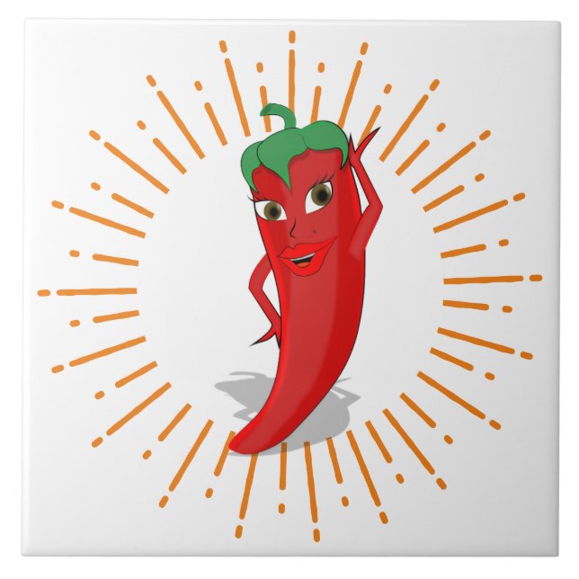 Sunburst Red Hot Pepper Diva Tile (Front)