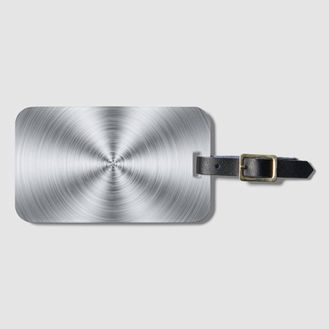 Sunburst Stainless Print Luggage Tag (Front Horizontal)