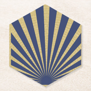 Sunburst stripes posters Paper Coaster