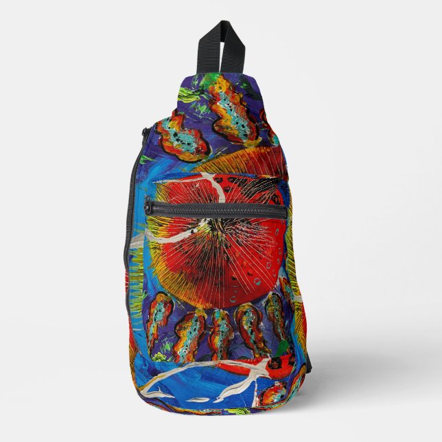 sunburst sunflower Sling Bag (Front)