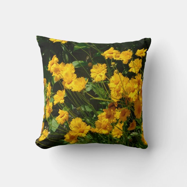 Sunburst Sunflowers (Coreopsis) Coussin (Recto)