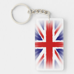 Sunburst The Union Jack Flag of the United Kingdom Keychain