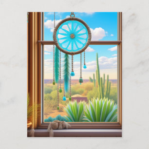 Suncatcher in the Window with Desert Background Postcard