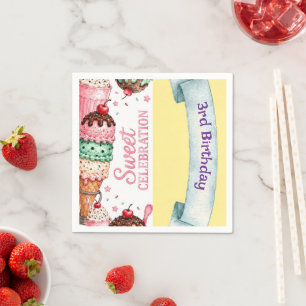 Sundae Candyland Birthday Party Napkins
