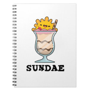 Sundae Funny Sunday Ice Cream Pun Notebook