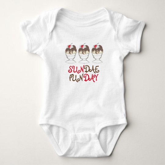 SUNDAE (SUNDAY) FUNDAY Ice Cream Hot Fudge Foodie Baby Bodysuit