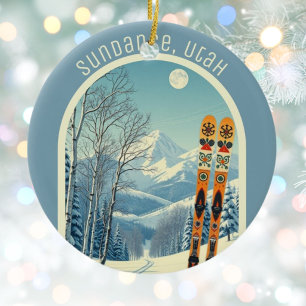 Sundance Mountain Utah ski souvenir  Ceramic Ornament
