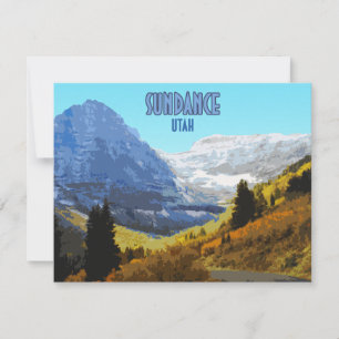 Sundance Utah Mountains Vintage Flat Card
