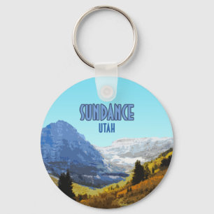 Sundance Utah Mountains Vintage Keychain