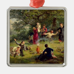 Sunday, 1884 metal ornament