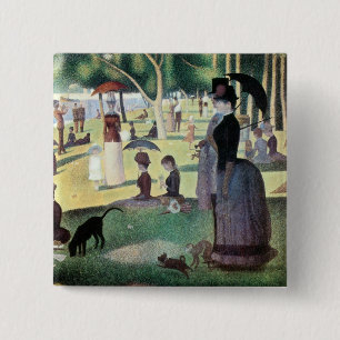 Sunday Afternoon, Island La Grande Jatte by Seurat 2 Inch Square Button