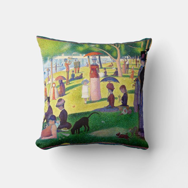 Sunday Afternoon On The Island Of La Grande Jatte Throw Pillow (Front)