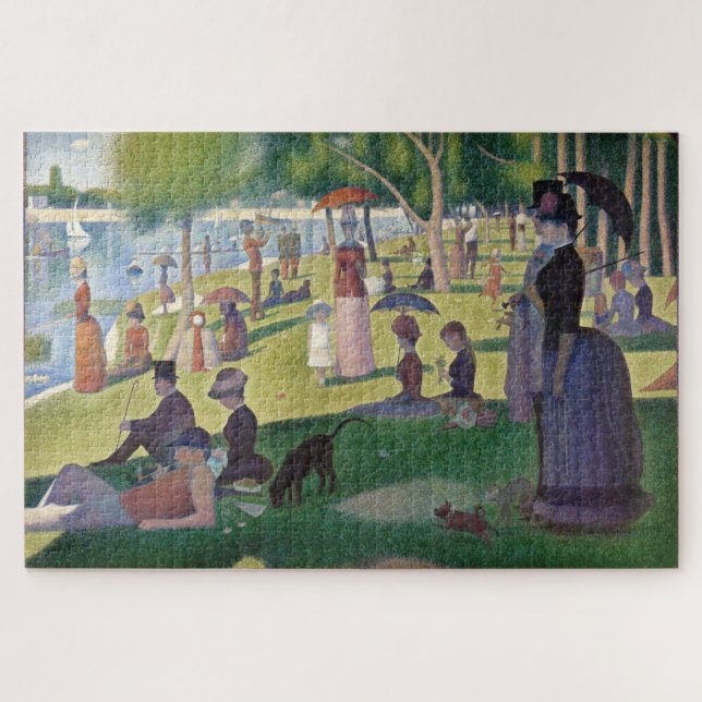 Sunday Afternoon Seurat Neo Impressionist Painting Jigsaw Puzzle (Horizontal)