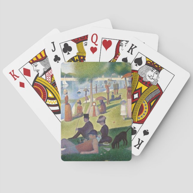 Sunday Afternoon Seurat Neo Impressionist Painting Playing Cards (Back)