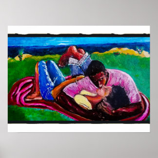 Sunday at the beach poster