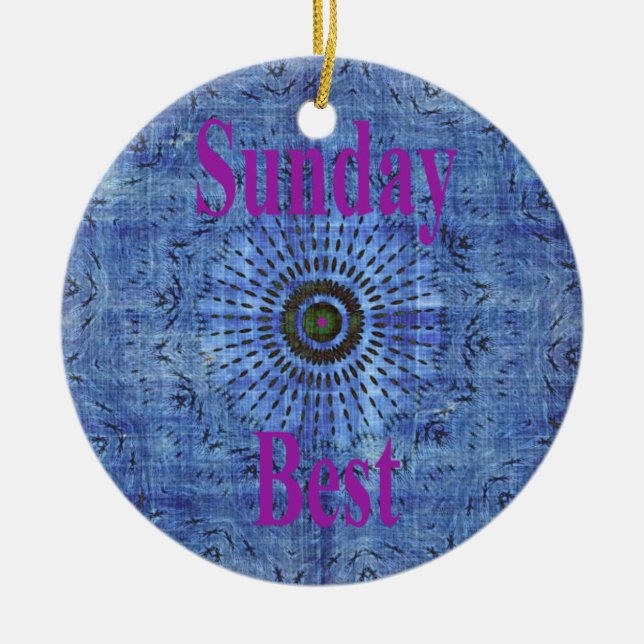 Sunday Best Ceramic Ornament (Front)