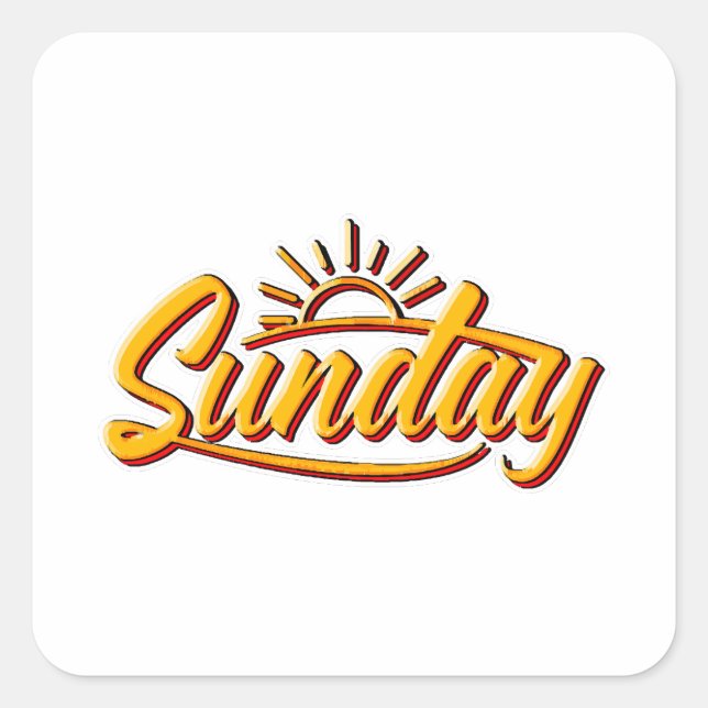 SUNDAY BEST SUMMER SQUARE STICKER (Front)