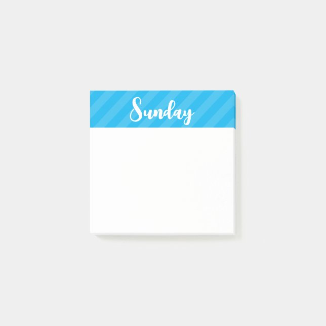 Sunday - Blue - Days of the Week - Post It Notes (Front)