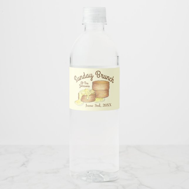 Sunday Breakfast Brunch Biscuits Sausage Gravy Water Bottle Label (Front)