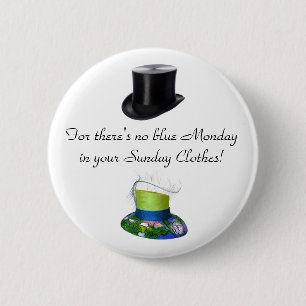 Sunday Clothes Hats 2 Inch Round Button