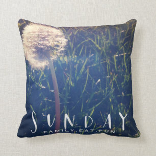 Sunday Family Eat Fun Throw Pillow