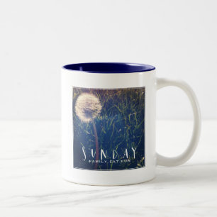 Sunday Family Eat Fun Two-Tone Coffee Mug
