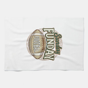 Sunday Funday Football Vintage Shirt Design_1 Kitchen Towel