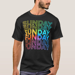 Sunday Funday Rainbow Fade Colour Party T-Shirt