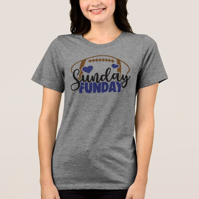 Sunday Funday Touchdown Vibes Tri-Blend Shirt (Front)
