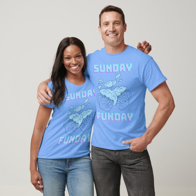 SUNDAY FUNDAY - With Beer - T-shirt – blue (Unisex)
