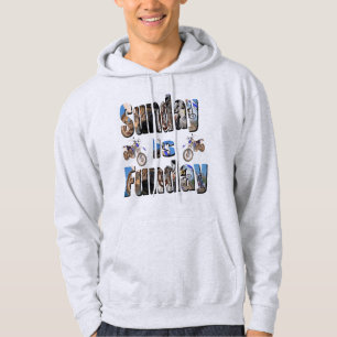 Sunday Is Funday Motorbike Picture Logo, Hoodie