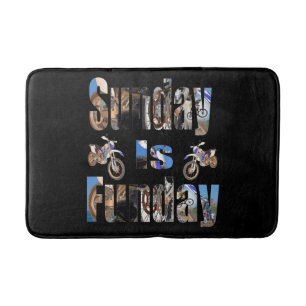 Sunday Is Funday To Ride Motorbikes, Bath Mat