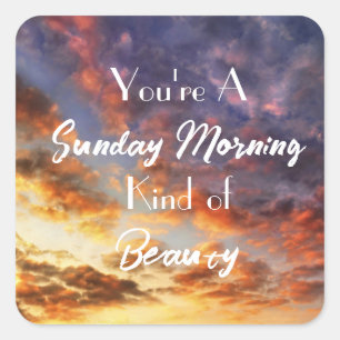 Sunday Morning Square Sticker