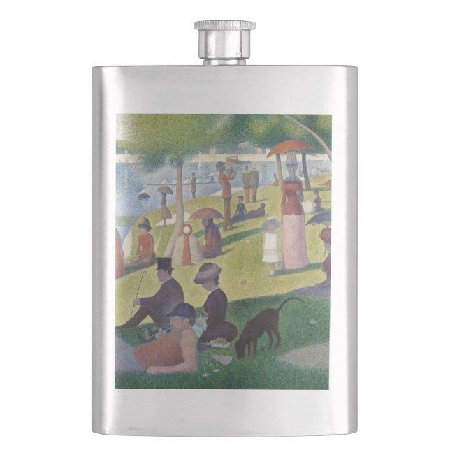 Sunday on La Grande Jatte Seurat Painting Hip Flask (Front)