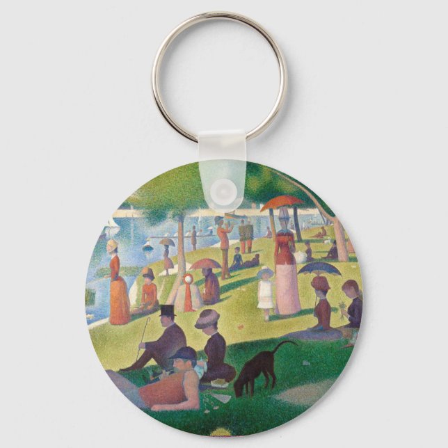Sunday on La Grande Jatte Seurat Painting Keychain (Front)