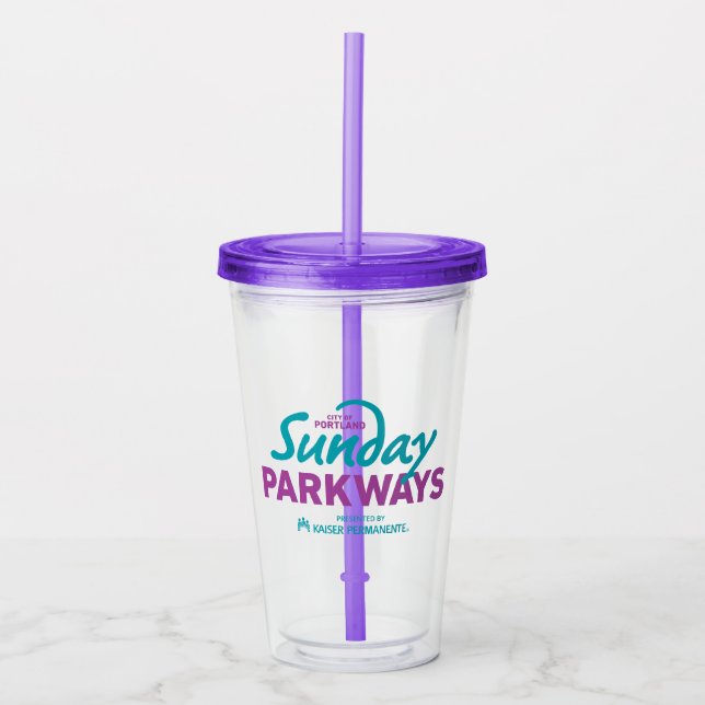 Sunday Parkways Acrylic Tumbler with lid (Front)