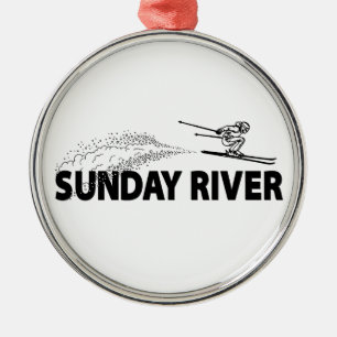 Sunday River Maine Ski Jumper Metal Ornament