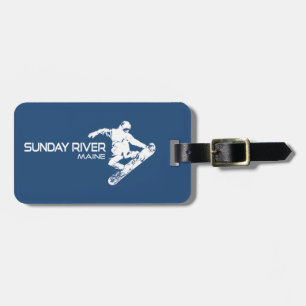 Sunday River Maine Snowboarder Luggage Tag