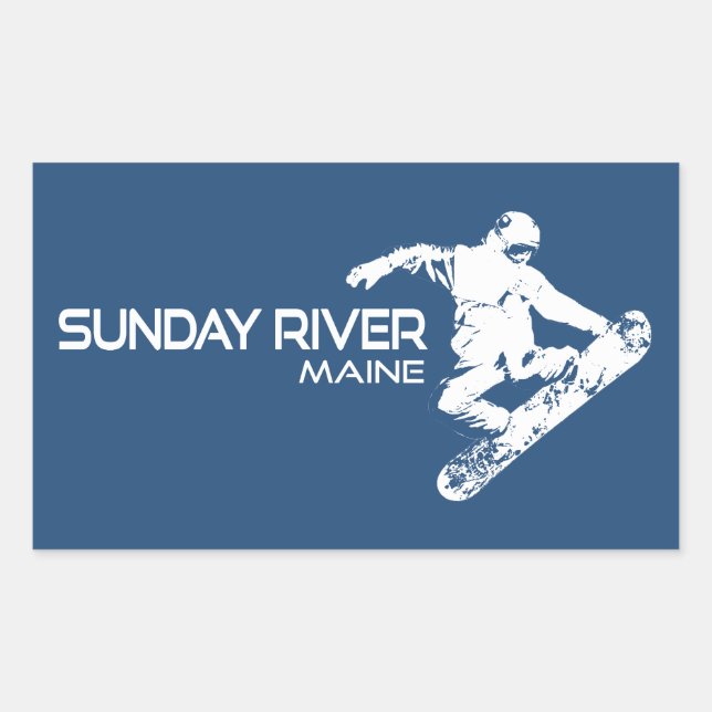 Sunday River Maine Snowboarder Sticker (Front)
