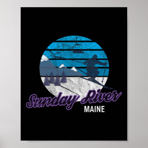 Sunday River Newry Maine New England Usa Ski Snowb Poster