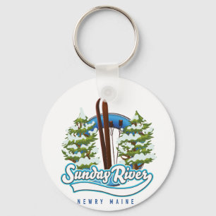 Sunday River Newry Maine ski logo Keychain