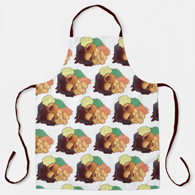 Sunday Roast Dinner British UK Food Meat Potatoes Apron (Front)