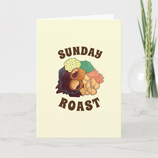 Sunday Roast Dinner British UK Food Meat Potatoes Card (Front)