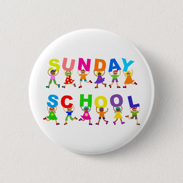 Sunday School 2 Inch Round Button (Front)