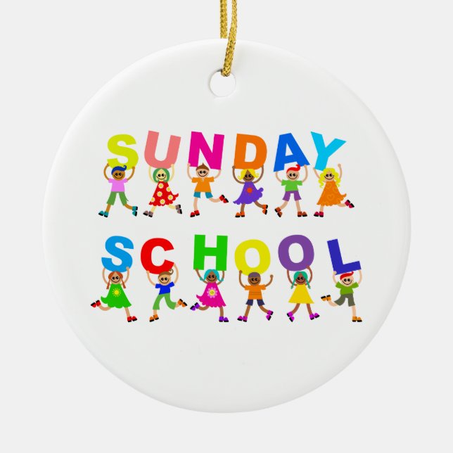Sunday School Ceramic Ornament (Front)