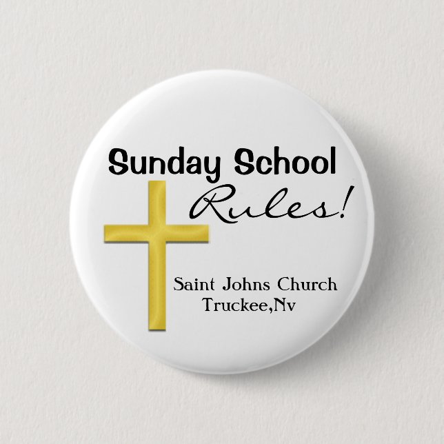 Sunday School Holy Cross 2 Inch Round Button (Front)