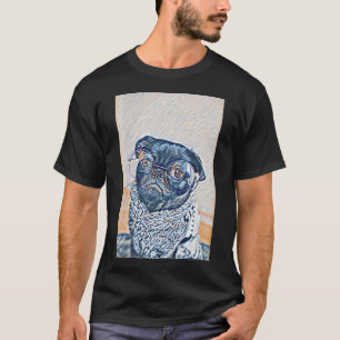 Sunday School Smart Pop Art Portrait Puppy Pug Lif T-Shirt