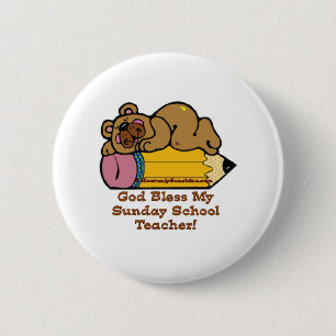 Sunday School Teacher Pencil 2 Inch Round Button