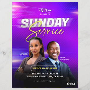 Sunday Service Church Announcement Flyer
