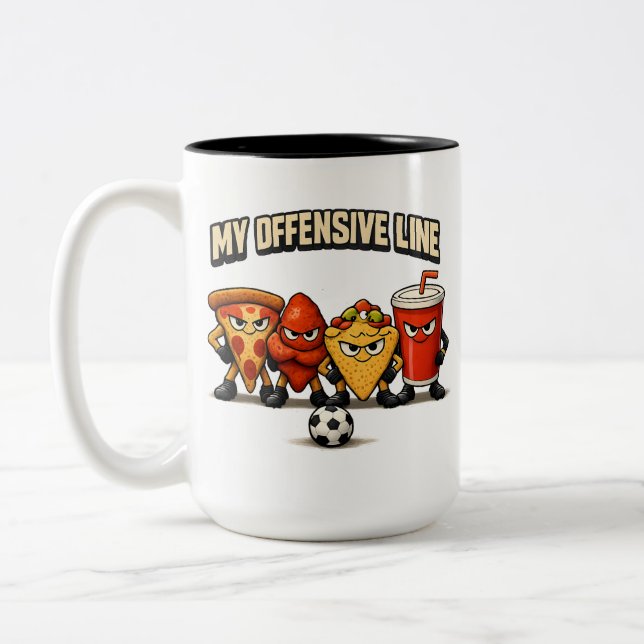 Sunday Snack Offense Two-Tone Coffee Mug (Left)
